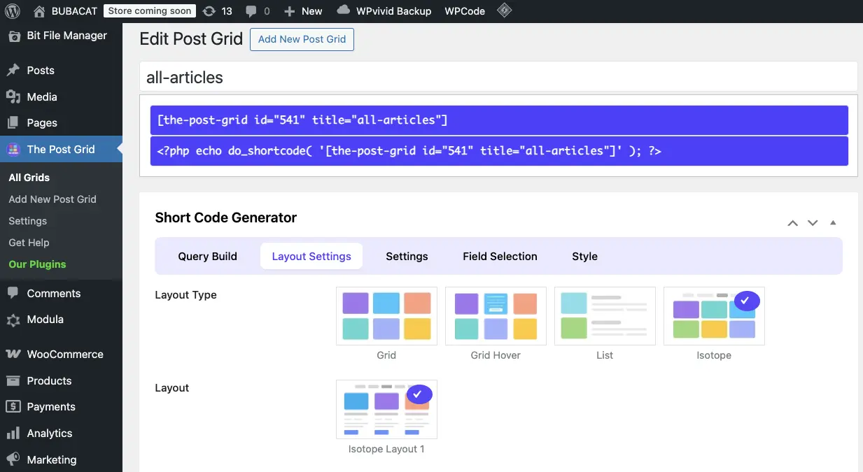 BubacatCity The Post Grid Plugin for Blog Section